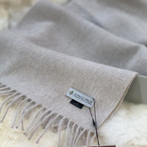 Alpaca Field Classic Plaid Scarf Light Grey